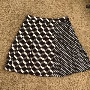 Halogen Black and White Patterned Mini Skirt